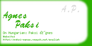 agnes paksi business card